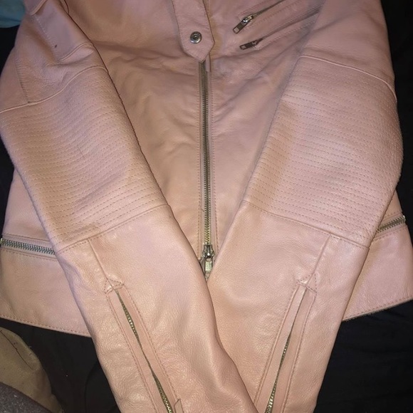 Light Pink Leather Jacket - Picture 2 of 4